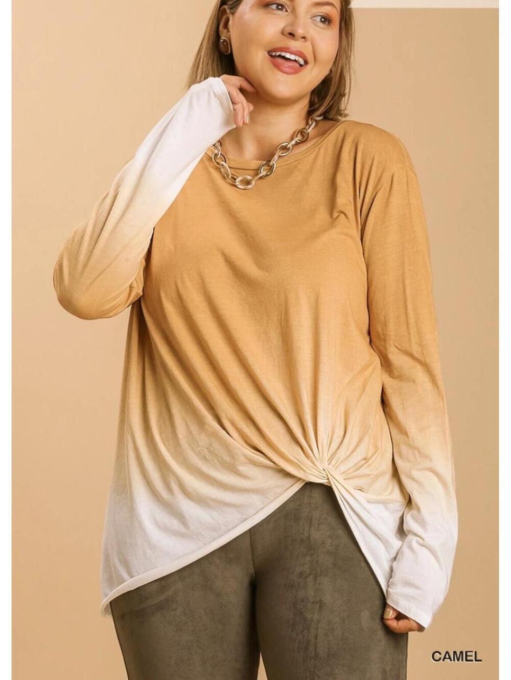Umgee Ombre Print Long Sleeve Top